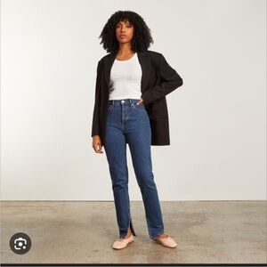 Everlane Cheeky split hem dark wash jeans